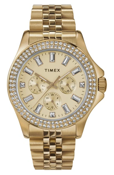 Timex Kaia Crystal Bracelet Strap Watch, 40mm In Goldone