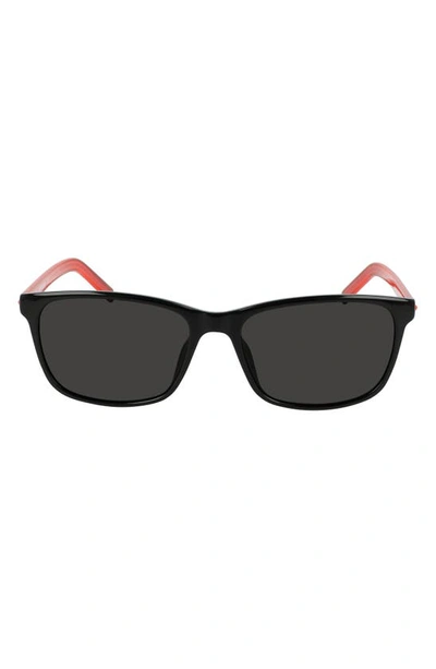 Converse Chuck 57mm Rectangle Sunglasses In Black/ Black