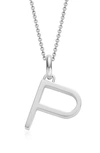 Monica Vinader Alphabet Pendant Charm In Silver - P