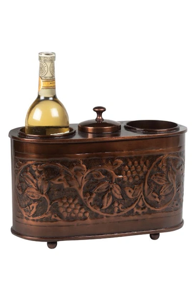 Odi Housewares Antique Embossed 2 Bottle Wine Chiller In Antique Copper