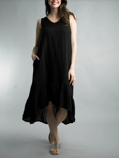 Tempo Paris Linen Dress In Black | ModeSens