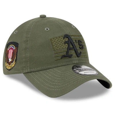 New Era Green Oakland Athletics 2023 Armed Forces Day 9twenty Adjustable Hat