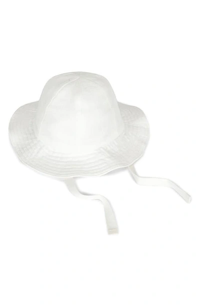 Under The Nile Babies' Cotton Muslin Sun Hat In White