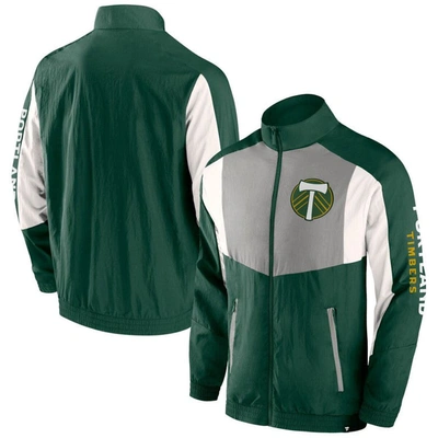 Fanatics Branded  Green Portland Timbers Net Goal Raglan Full-zip Track Jacket