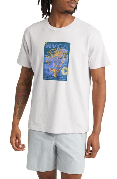Rvca Atomic Jam Cotton Graphic T-shirt In Fog
