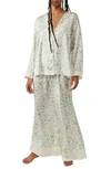 Free People Dreamy Days Mixed Print Pajamas In Ivory Combo