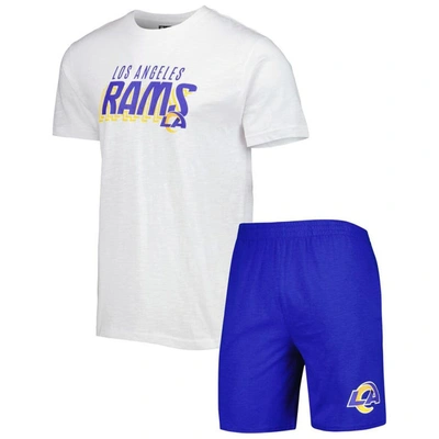 Concepts Sport Royal/white Los Angeles Rams Downfield T-shirt & Shorts Sleep Set