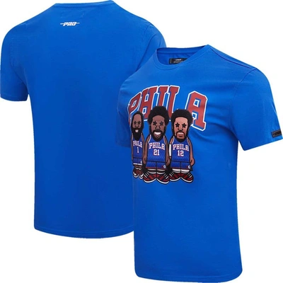 Pro Standard Joel Embiid, Tobias Harris, James Harden Royal Philadelphia 76ers Multi Lineup T-shirt