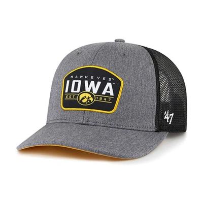 47 '  Charcoal Iowa Hawkeyes Slate Trucker Snapback Hat In Gray