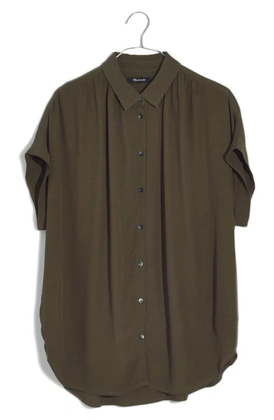 Madewell Central Drapey Button-up Shirt In Kale