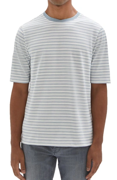 Robert Barakett Wader Stripe Crossover Crewneck T-shirt In Blue