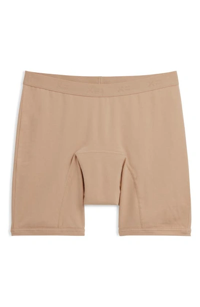 Tomboyx Leakproof Moderate Absorbency 9-inch Boxer Briefs In Chai