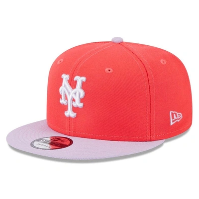 New Era Men's  Red And Purple New York Mets Spring Basic Two-tone 9fifty Snapback Hat In Red,purple