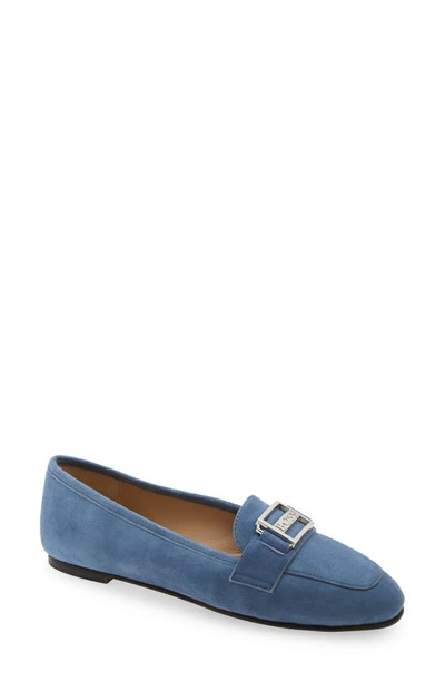 Hugo Boss Maude Moc Toe Loafer In Open Blue