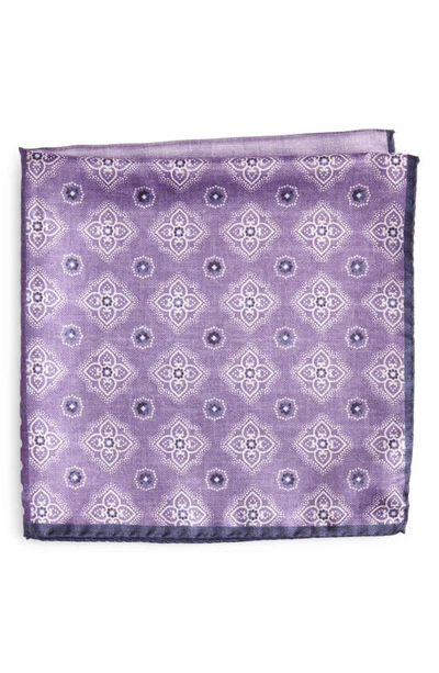 Nordstrom Panel Silk Pocket Square In Purple