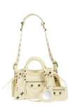 Balenciaga Extra Small Neo Cagole Leather Top Handle Bag In Champagne