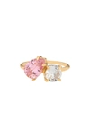 Ettika Cubic Zirconia Statement Ring In Pink