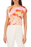 Halogen Print Cap Sleeve Blouse In Canyon Sunset
