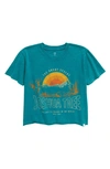 Treasure & Bond Kids' Crop Graphic Tee In Teal Fanfare Joshua Tree