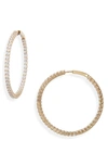 Nadri Tennis Pavé Cubic Zirconia Hoop Earrings In Gold/ Clear