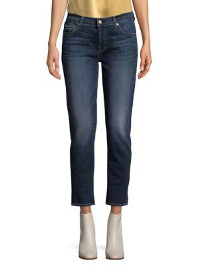 7 For All Mankind Cropped Straight Leg Jeans In Moreno