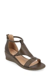 Journee Collection Journee Trayle Wedge Sandal In Olive