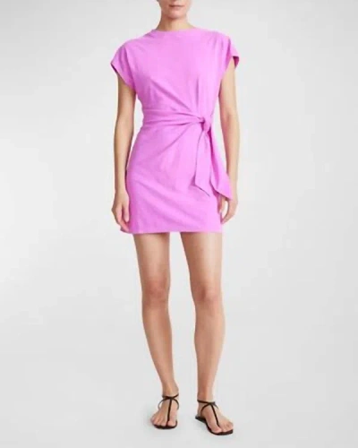 Apiece Apart Nina Cinched Mini Shirtdress In Pink