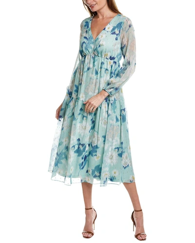 Adrianna Papell Tiered Midi Dress In Blue