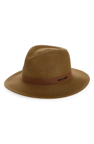Rag & Bone City Straw Fedora In Olivo