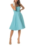 Dress The Population Catalina Fit & Flare Cocktail Dress In Blue