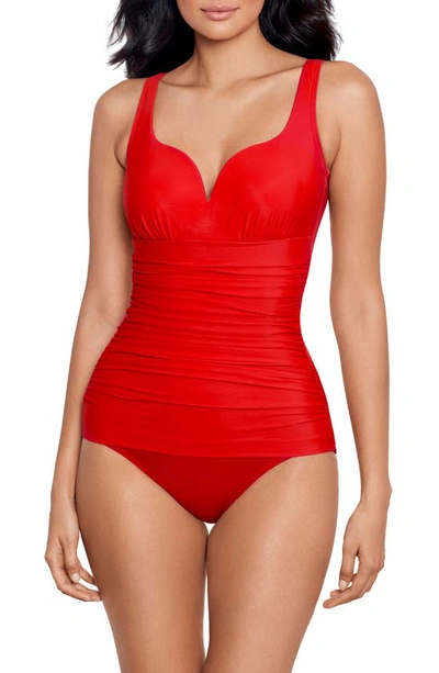 Miraclesuit Rock Solid Cherie One-piece Swimsuit In Cayenne Red