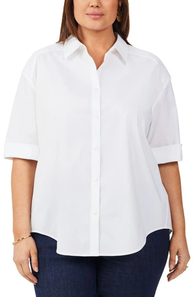 Foxcroft Joanna Stretch Cotton Blend Shirt In White