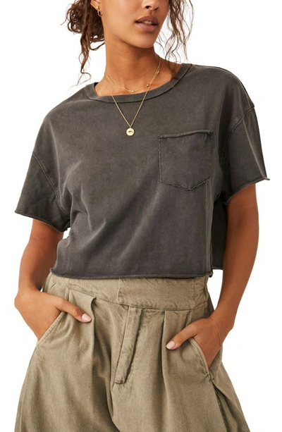 Free People Fade Into You Crop T-shirt In Metal Stiletto