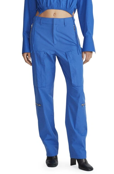 Rag & Bone Kai Cotton Poplin Flight Pants In Bright Blue
