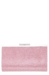 Nina Crystal Frame Clutch In Rose Mist