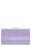 Nina Crystal Frame Clutch In Royal Lilac