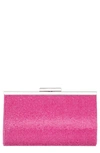 Nina Crystal Frame Clutch In Ultra Pink