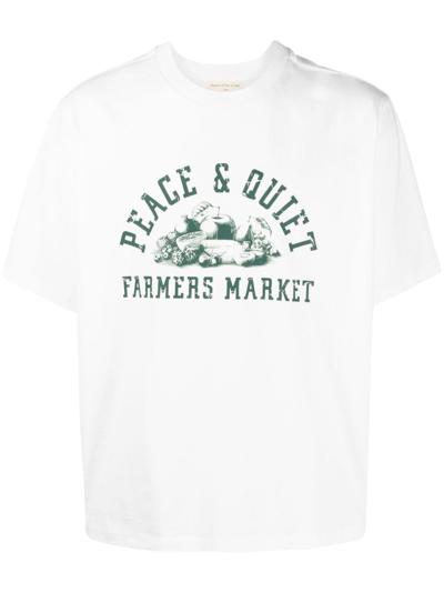 Museum Of Peace And Quiet Farmers Market Cotton Graphic T-shirt In White