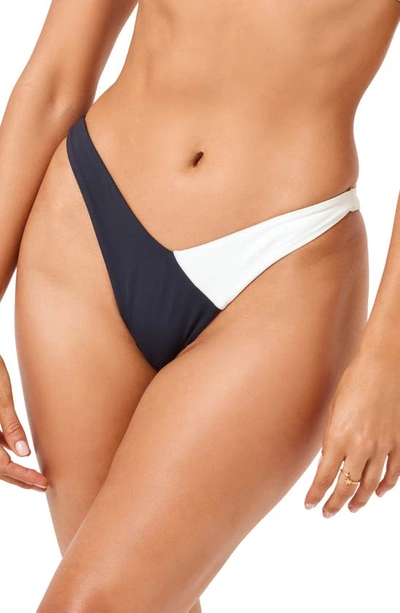 L*space Llow Tide Bitsy Bikini Bottoms In Black/ Cream