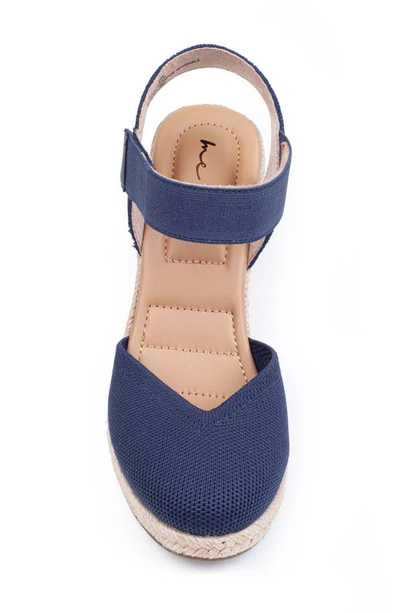 Me Too Blair Espadrille Wedge Sandal In Navy Mesh