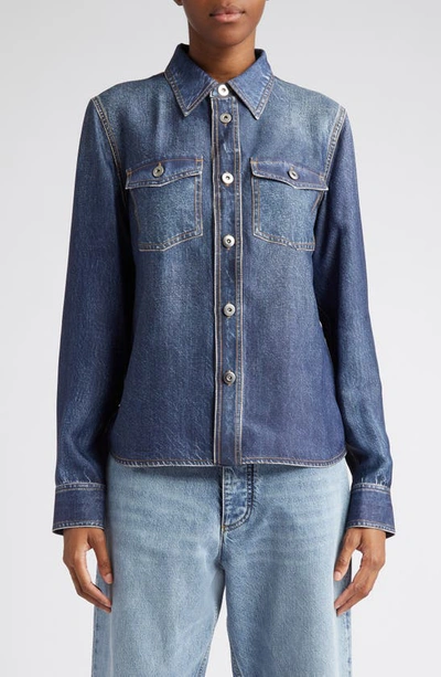 Bottega Veneta Blue Buttoned Up Denim Shirt