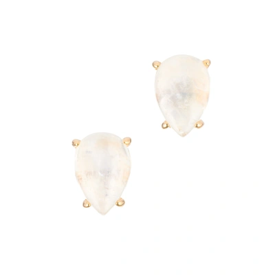 Adornia Fine Moonstone Pear Cut Studs 14k Gold Vermeil In Silver