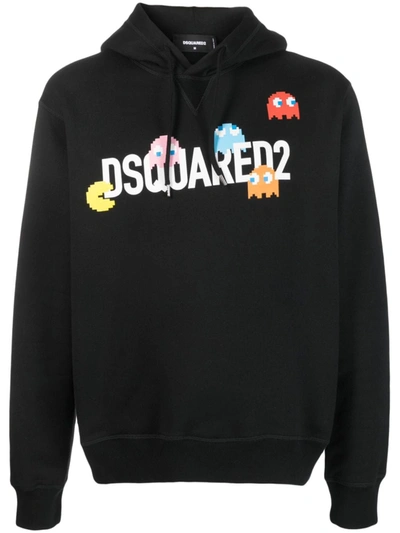 Dsquared2 Logo-print Cotton Hoodie In Black