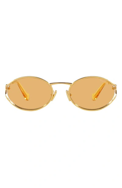 Miu Miu 54mm Oval Sunglasses In Gold