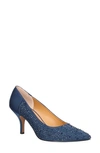 J. Reneé Rishna Crystal Embellished Pointed Toe Pump In Navy