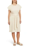 Vince Tie Waist Cotton Dress In Pampas