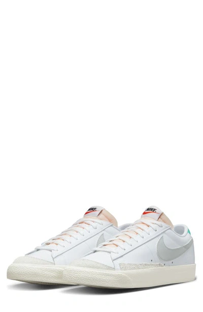 Nike Blazer Low '77 Sneaker In White/ Grey/ Light Menta/ Sail