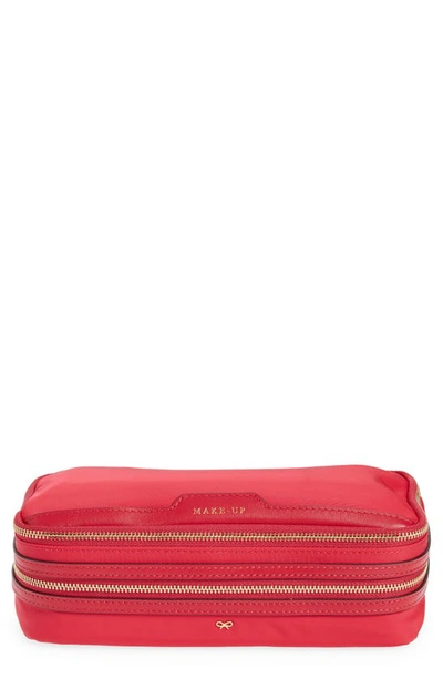 Anya Hindmarch Make-up Recycled Nylon Cosmetics Zip Pouch In Hot Pink