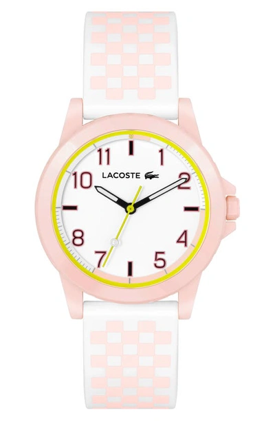 Lacoste Kids' Rider Silicone Strap Watch, 36mm In White