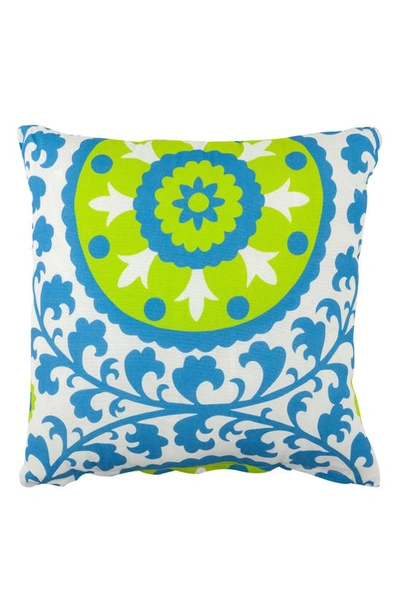 Divine Home Ameena Filigree Indoor/outdoor Pillow In Green Multi